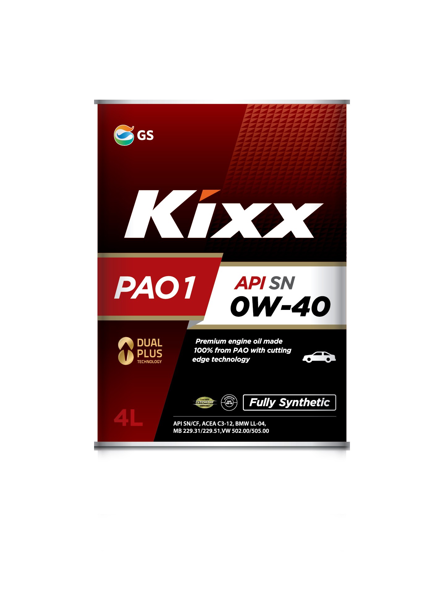 38eaf618-e6ca-11ea-a264-04d9f508137a Масло моторное Kixx PAO1 SAE 0w-40 синт. (4л)